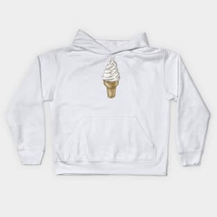 Vanilla Soft Serve Ice Cream Cone Kids Hoodie